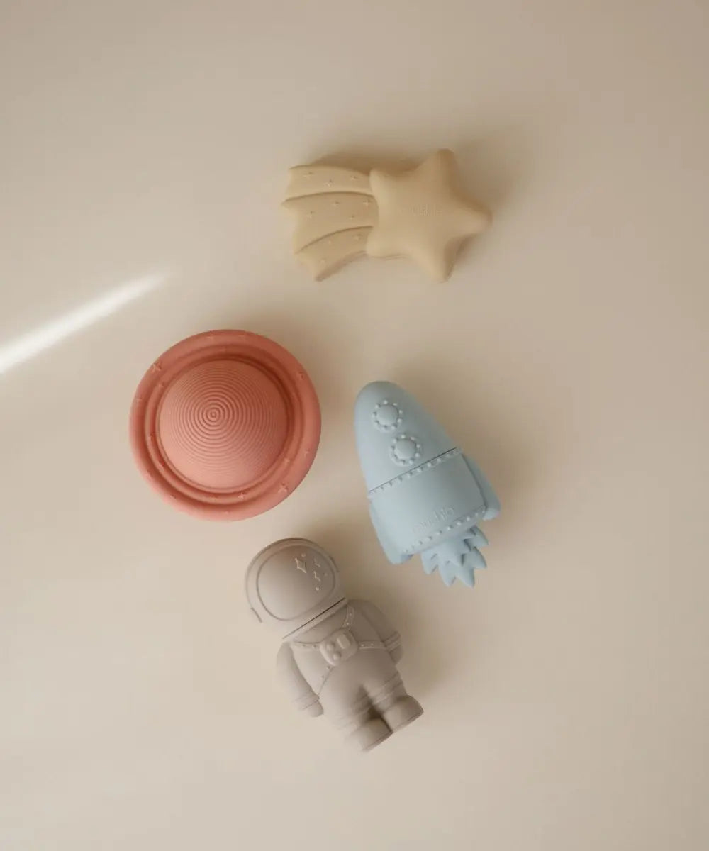 Détails des Jouets pour le bain en silicone Espace de la marque Mushie