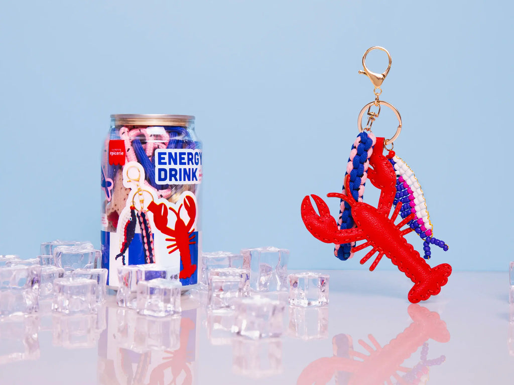 Bag charm homard Energy Drink réalisé avec le kit Pshiiit