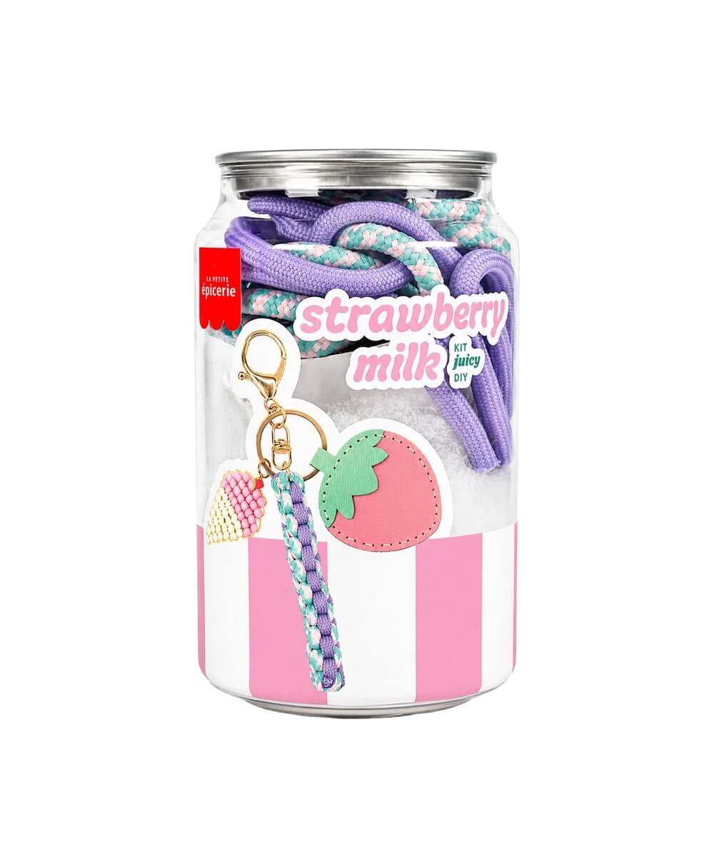 Kit Canette Bag Charm Pshiiit Strawberry Milk de La Petite Epicerie