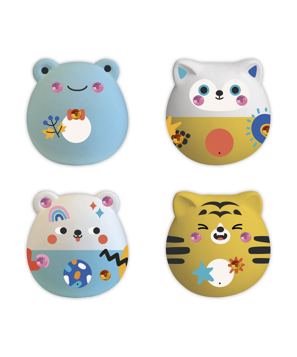 Kit créatif 4 animaux en plâtre à décorer de la marque Janod, sur fond blanc