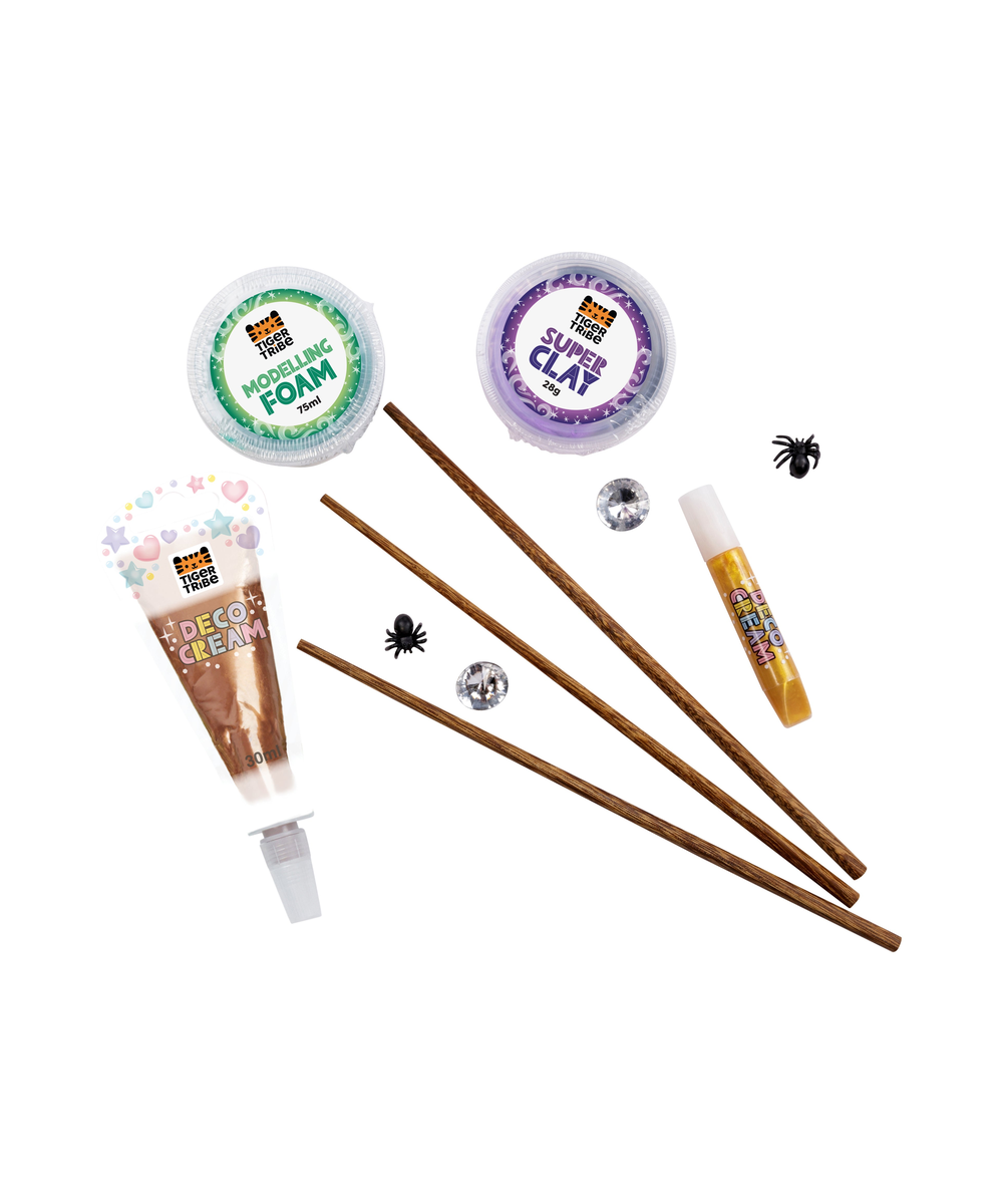 Contenu du Kit créatif de baguettes magiques de Tiger Tribe