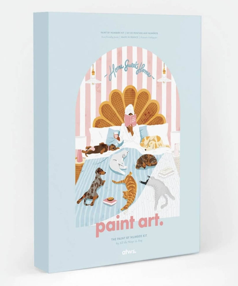 Kit de peinture aux numéros La vie sans humains de la marque All the Ways to Say, sur fond blanc