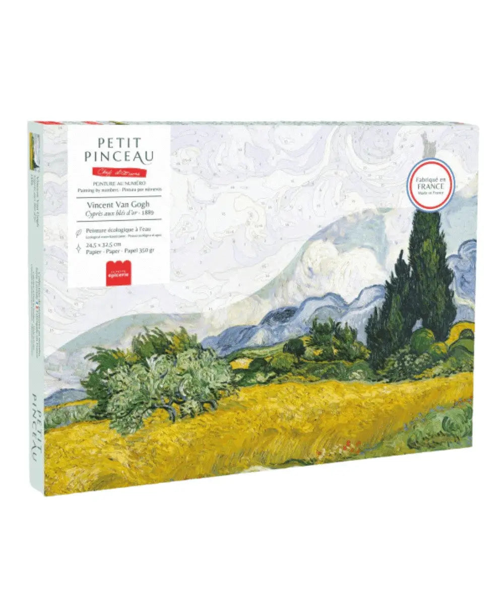 Kit Peinture au Numéro Cyprès aux Blés d'Or de la collection Petit Pinceau de La Petite Epicerie sur fond blanc