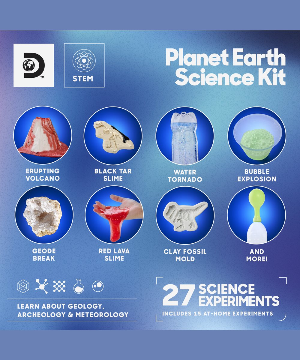 Vue d'ensemble en situation de Kit scientifique Sciences de la Terre - 27 expériences de la marque Discovery