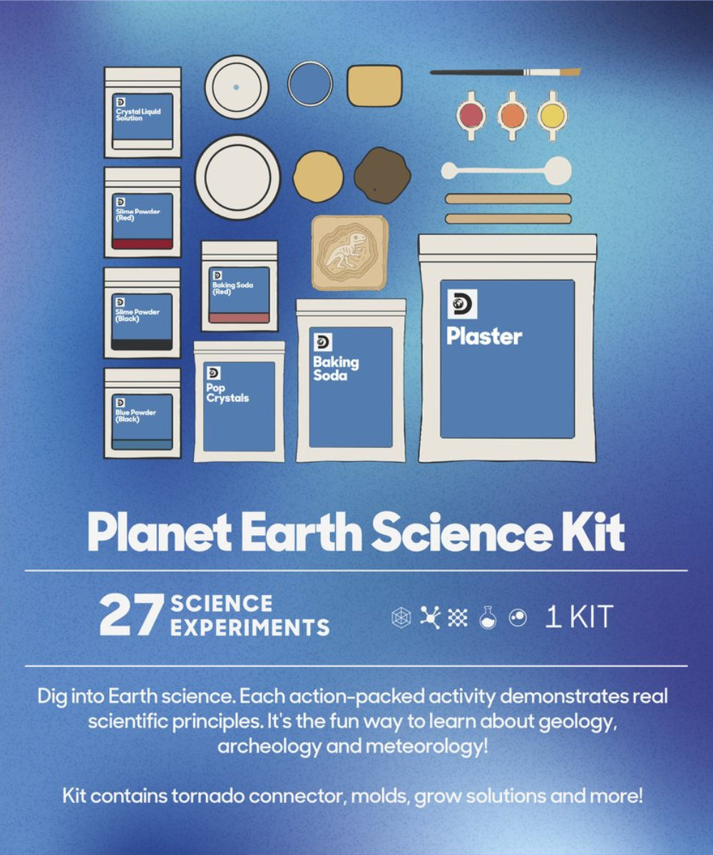 Vue d'ensemble en situation de Kit scientifique Sciences de la Terre - 27 expériences de la marque Discovery