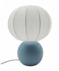 Lampe boule Bleu Givré de la marque Opjet sur fond blanc
