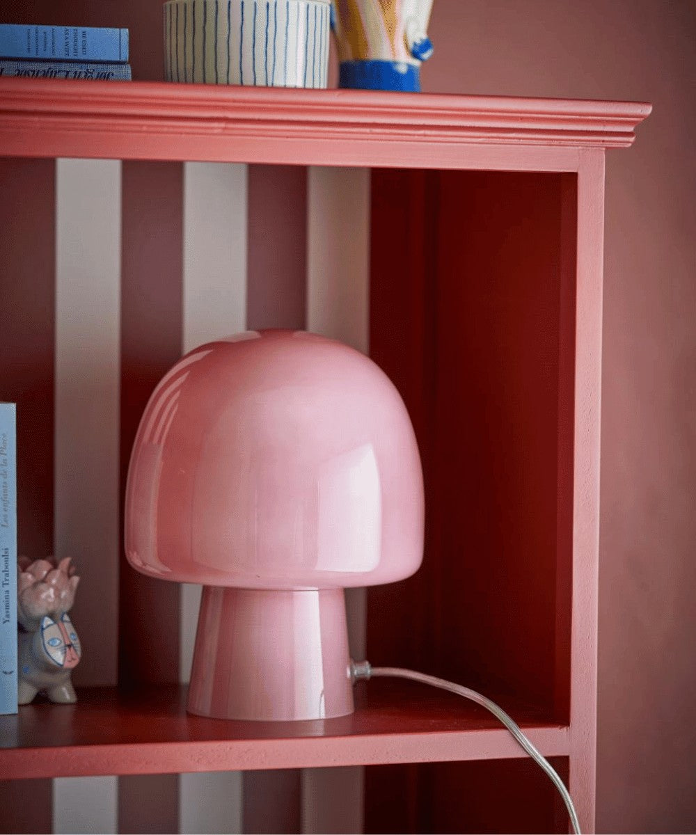 Lampe Champignon en verre Rose Paddy de la marque Bloomingville