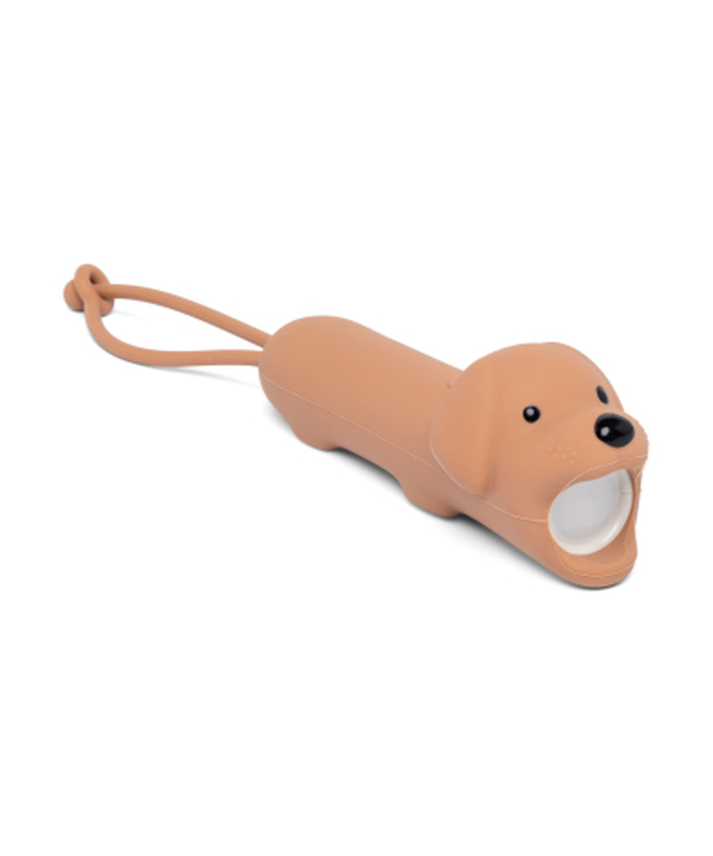 Lampe torche pour enfant en forme de chien brun et de la marque Little L