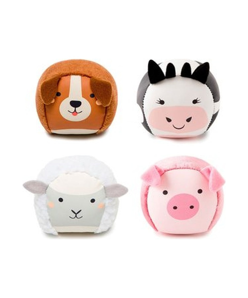 Les Dooballs - Set de 4 balles doudous - Ferme de la marque Little Big Friends, sur fond blanc