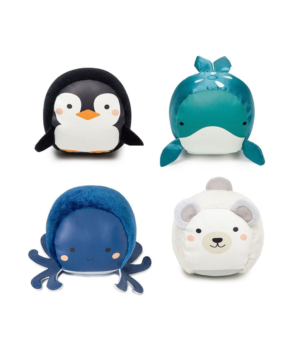 Les Dooballs - Set de 4 balles doudous - Océan de la marque Little Big Friends, sur fond blanc