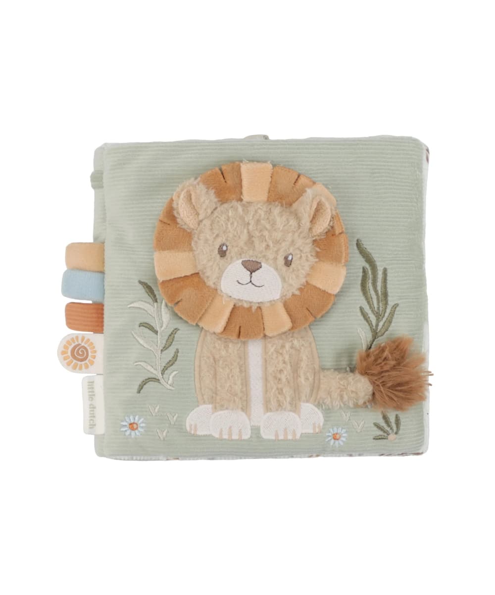 Livre d'activités en tissu Safari Friends Little Dutch. Éveil sensoriel & motricité dès la naissance. L'idée cadeau de naissance douce & nomade !