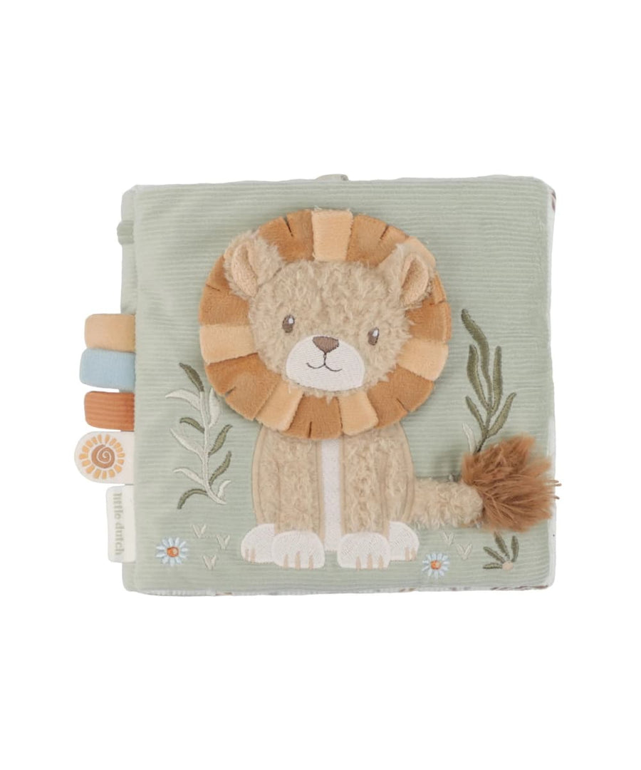 Livre d'activités en tissu Safari Friends Little Dutch. Éveil sensoriel & motricité dès la naissance. L'idée cadeau de naissance douce & nomade !