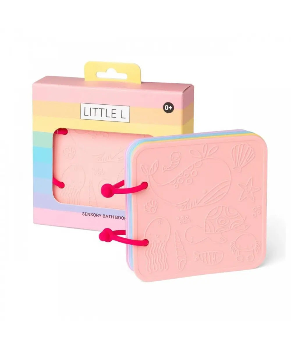 Livre sensoriel de bain en silicone rose motif ocean little l.