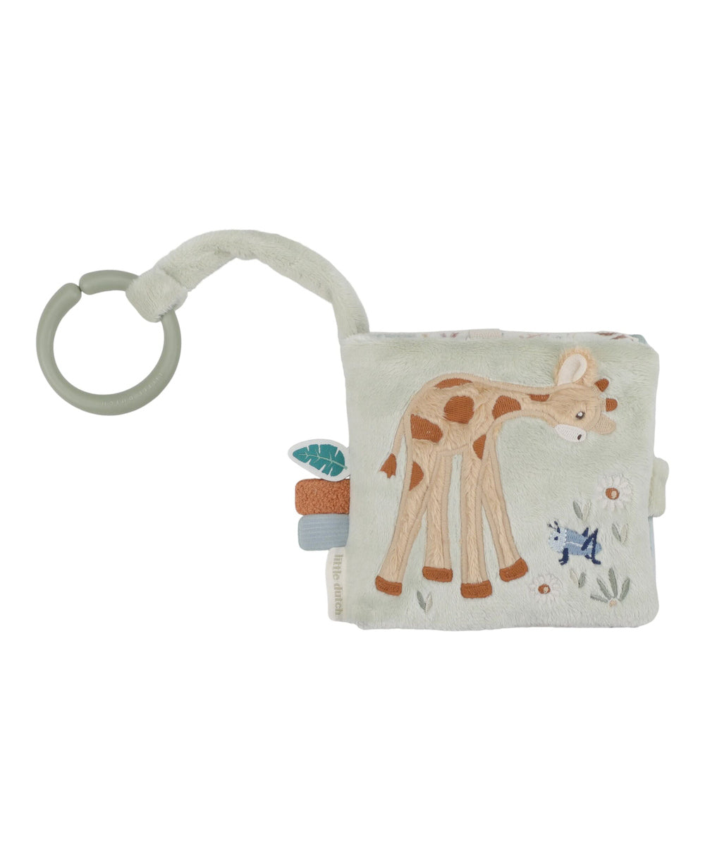 Livre d activites pour poussette en tissu safari friends little dutch.