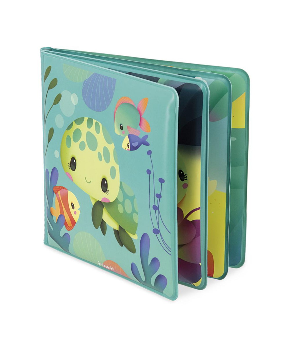 Livre de bain magique La vie des tortues de la marque Janod, sur fond blanc