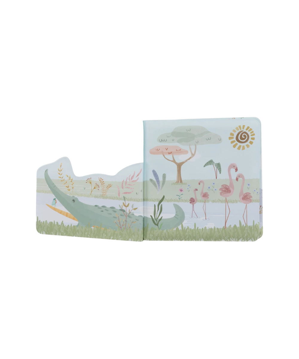 Pages souples du livre de bain Safari Friends de Little Dutch