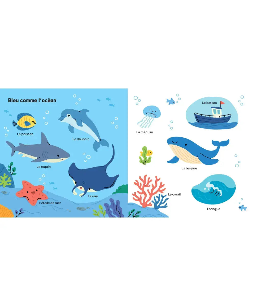 Vue de la page sur le monde océanique et la couleur bleue