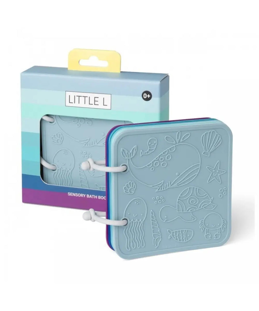 Livre sensoriel de bain en silicone bleu motif ocean little l.
