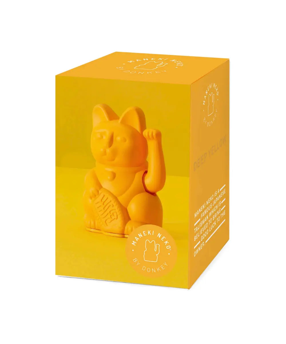 Maneki Neko Lucky Cat Mini Deep Yellow Joie | Donkey