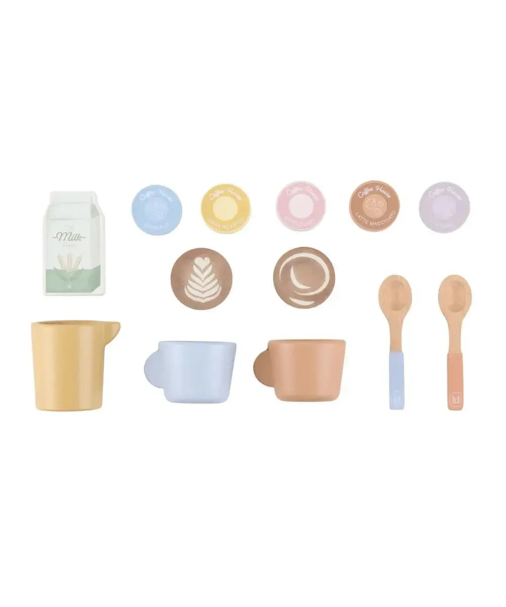 Détails des accessoires inclus avec la machine à café Little Dutch