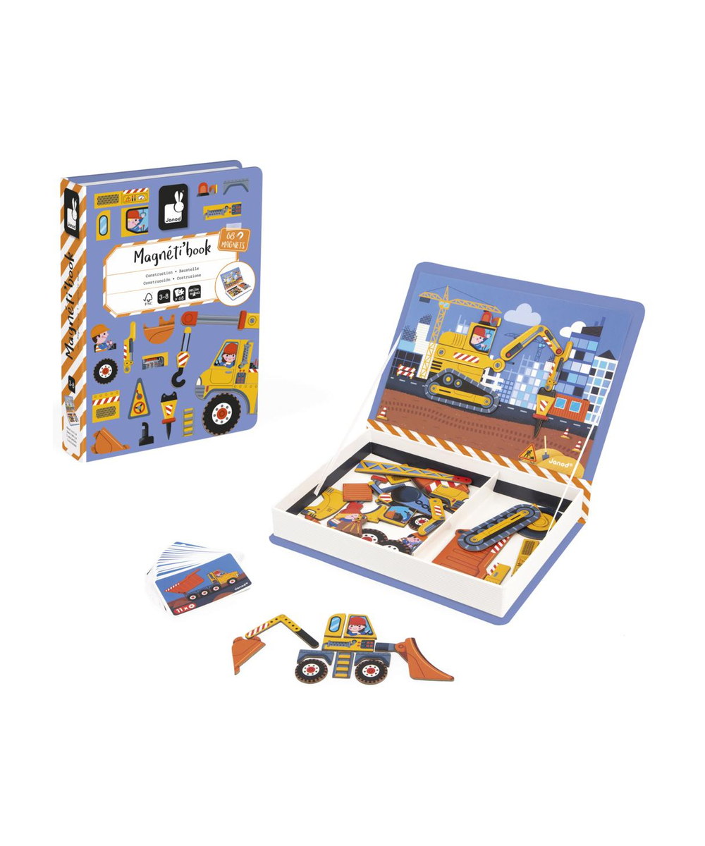 Magneti'Book Construction de la marque Janod, sur fond blanc
