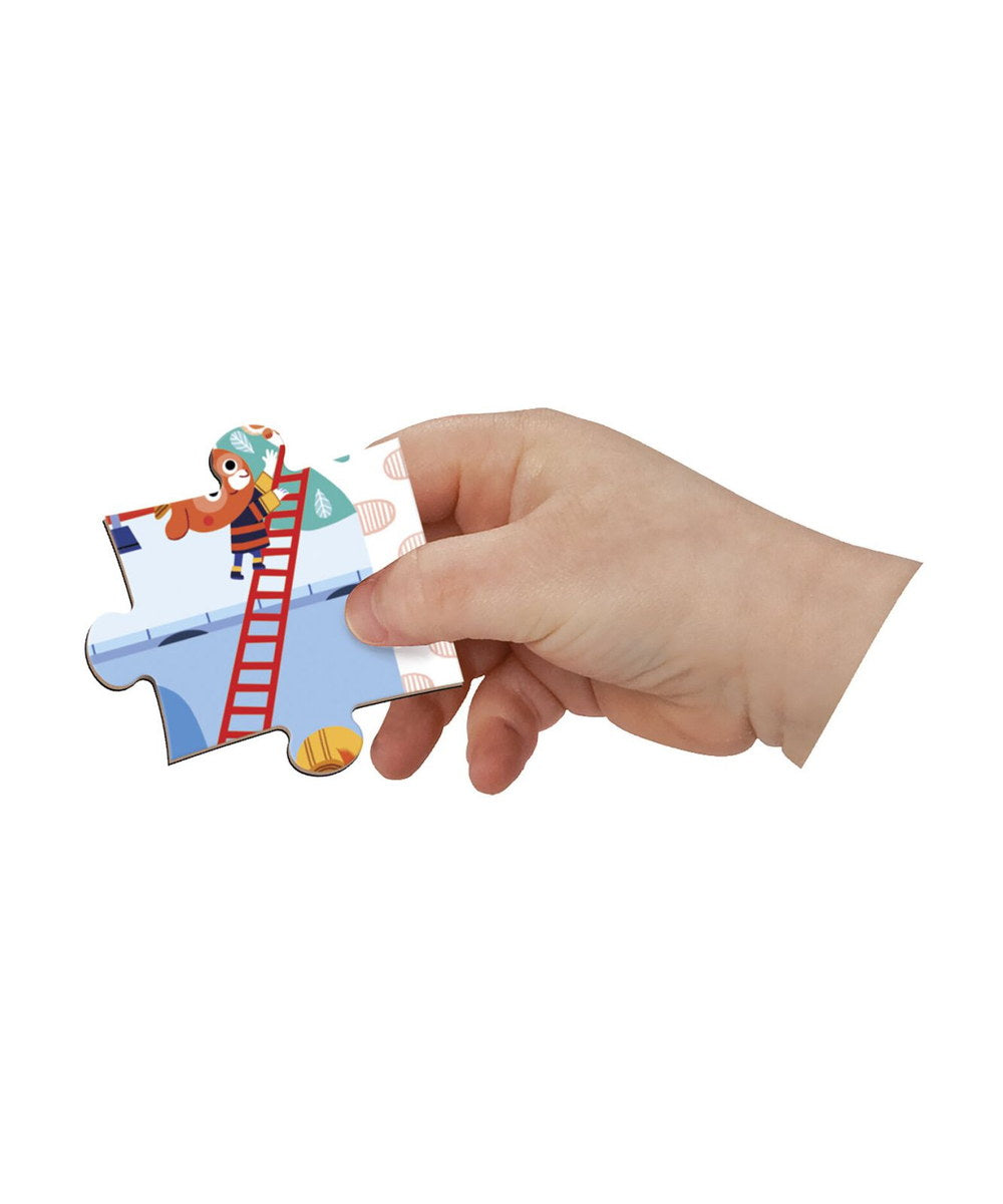 Magneti'Puzzle Pompiers 36 pièces de la marque Janod, sur fond blanc