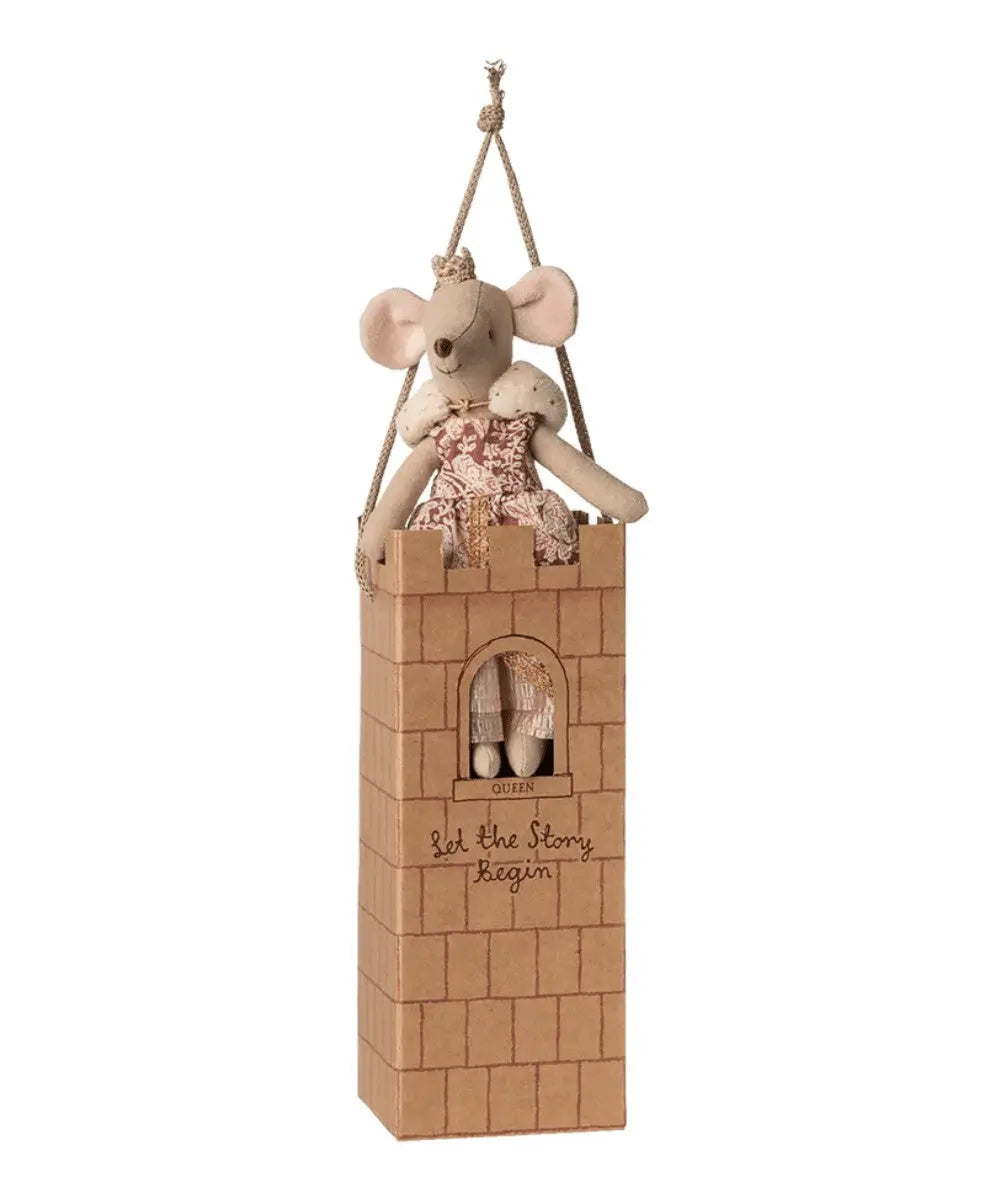 Reine Maman Souris Maileg dans sa boîte en forme de château