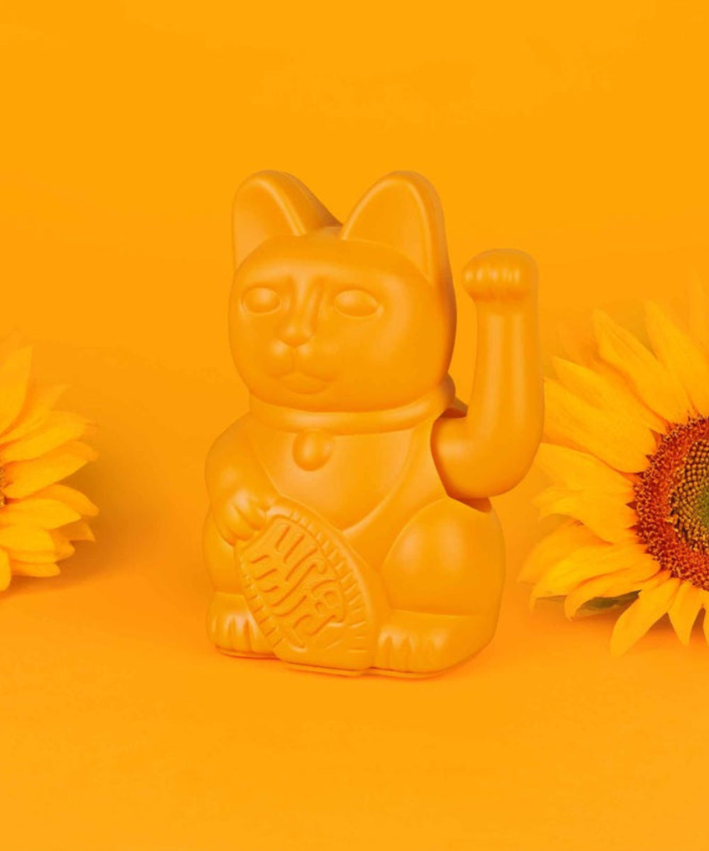 Lucky Cat jaune profond, Maneki Neko joie de Donkey