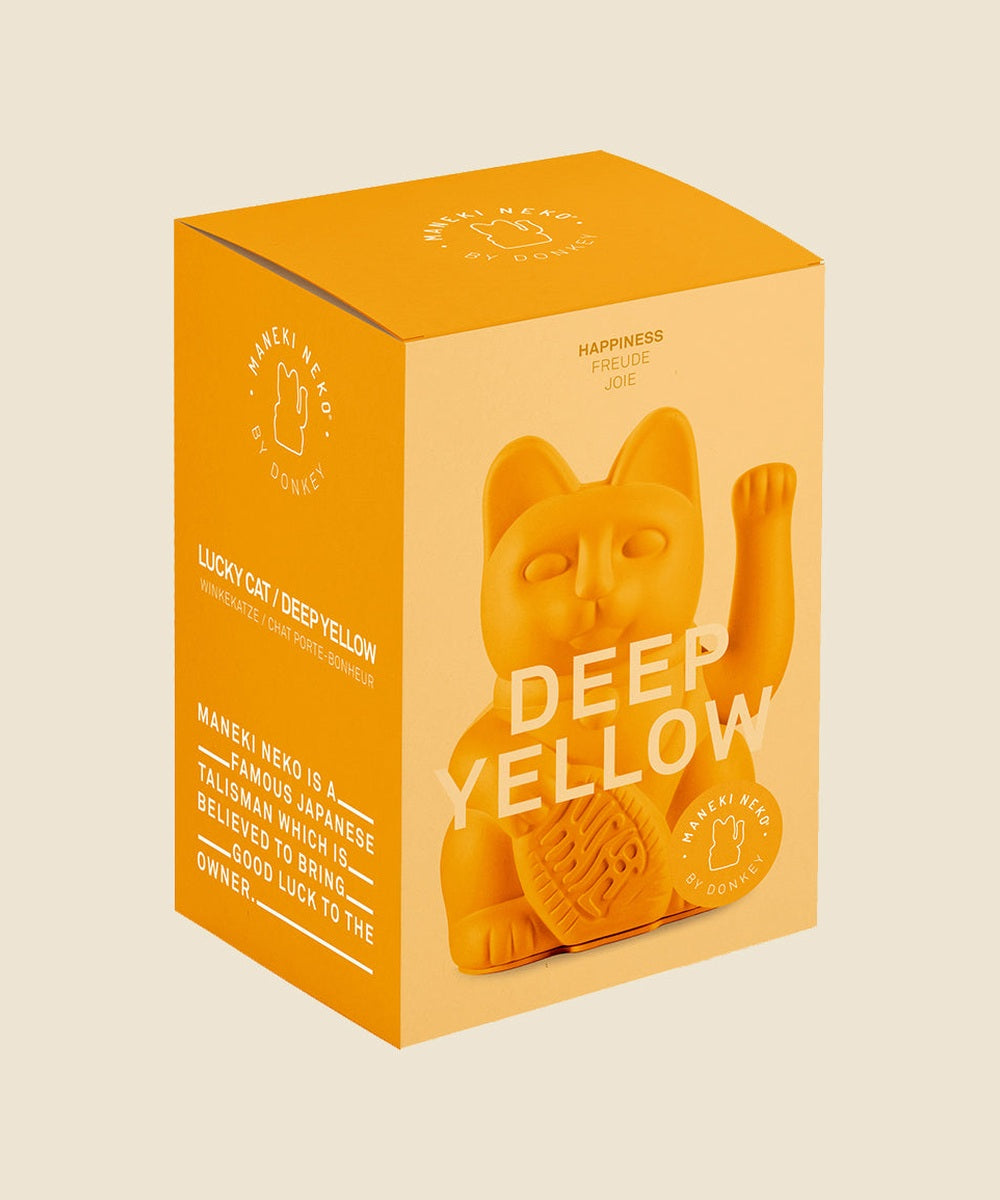 Lucky Cat jaune profond, Maneki Neko joie de Donkey