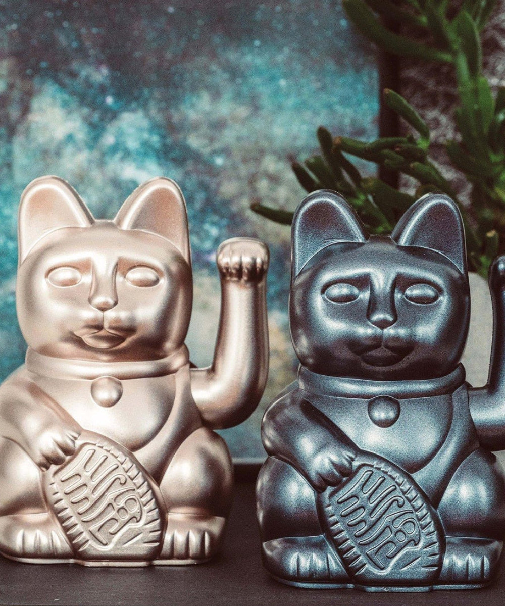 Lucky Cat argent moonlight, Maneki Neko inspiration de Donkey