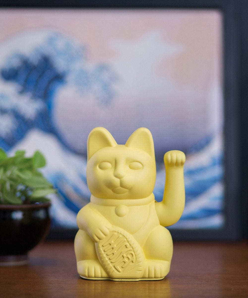 Lucky Cat jaune, Maneki Neko prospérité de Donkey