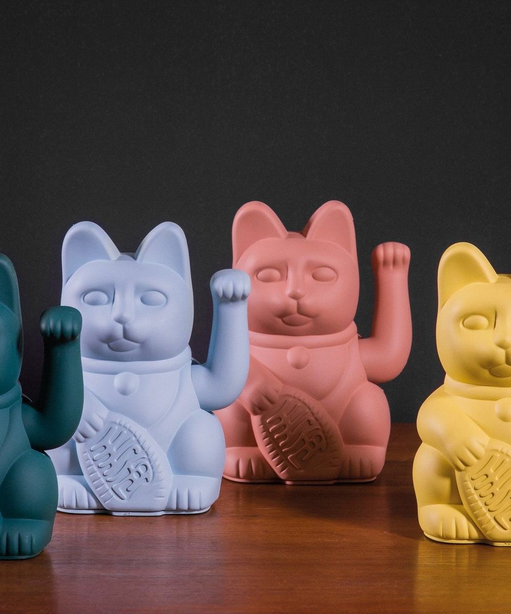 Lucky Cat jaune, Maneki Neko prospérité de Donkey