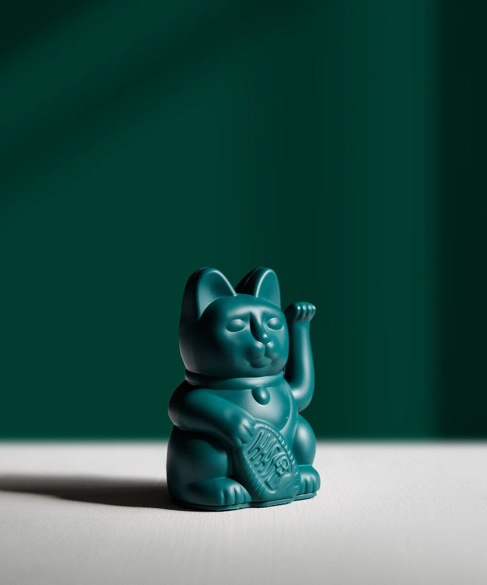 Lucky Cat mini vert, Maneki Neko famille de Donkey