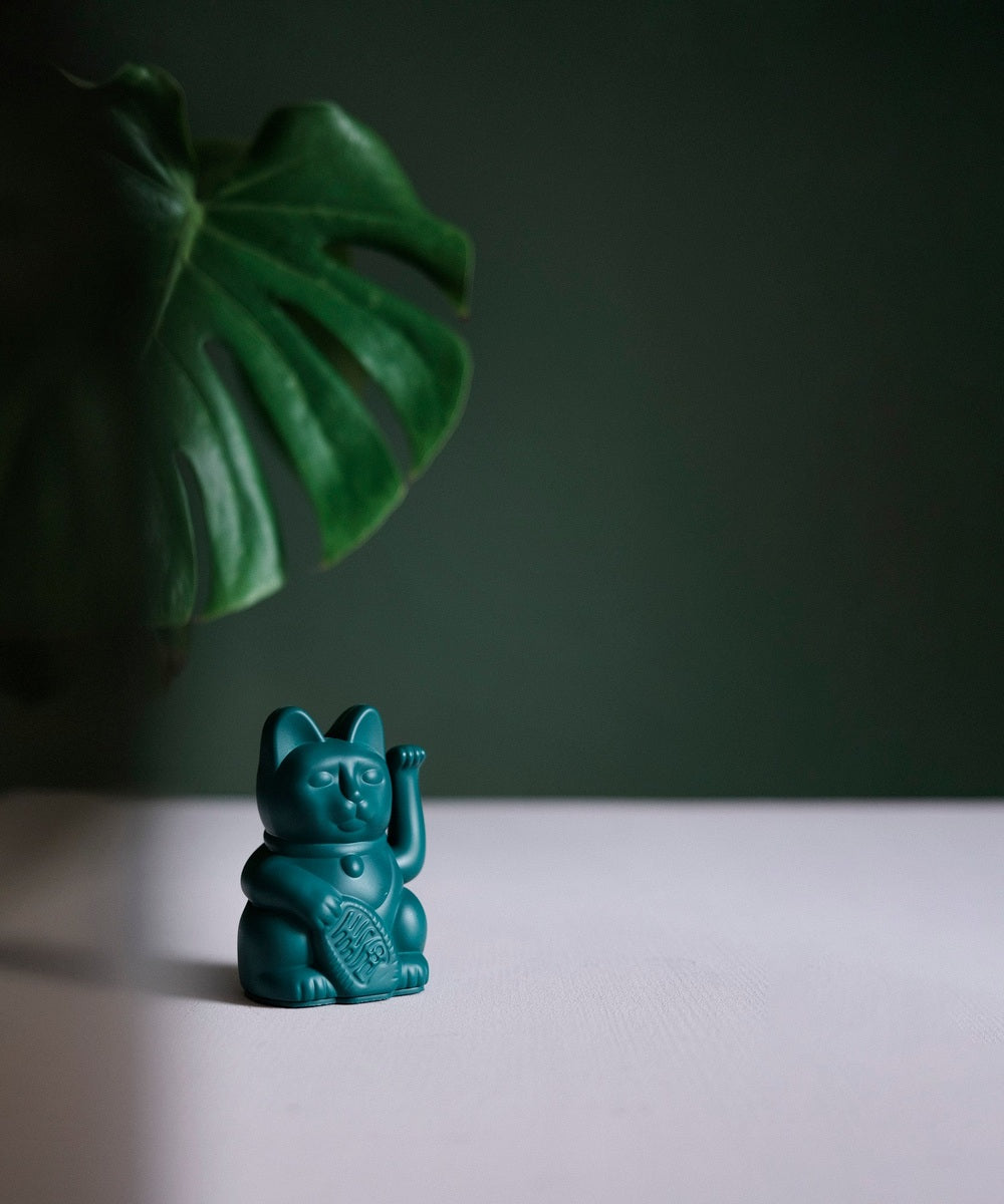 Lucky Cat mini vert, Maneki Neko famille de Donkey