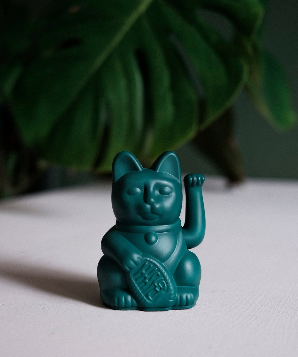 Lucky Cat mini vert, Maneki Neko famille de Donkey