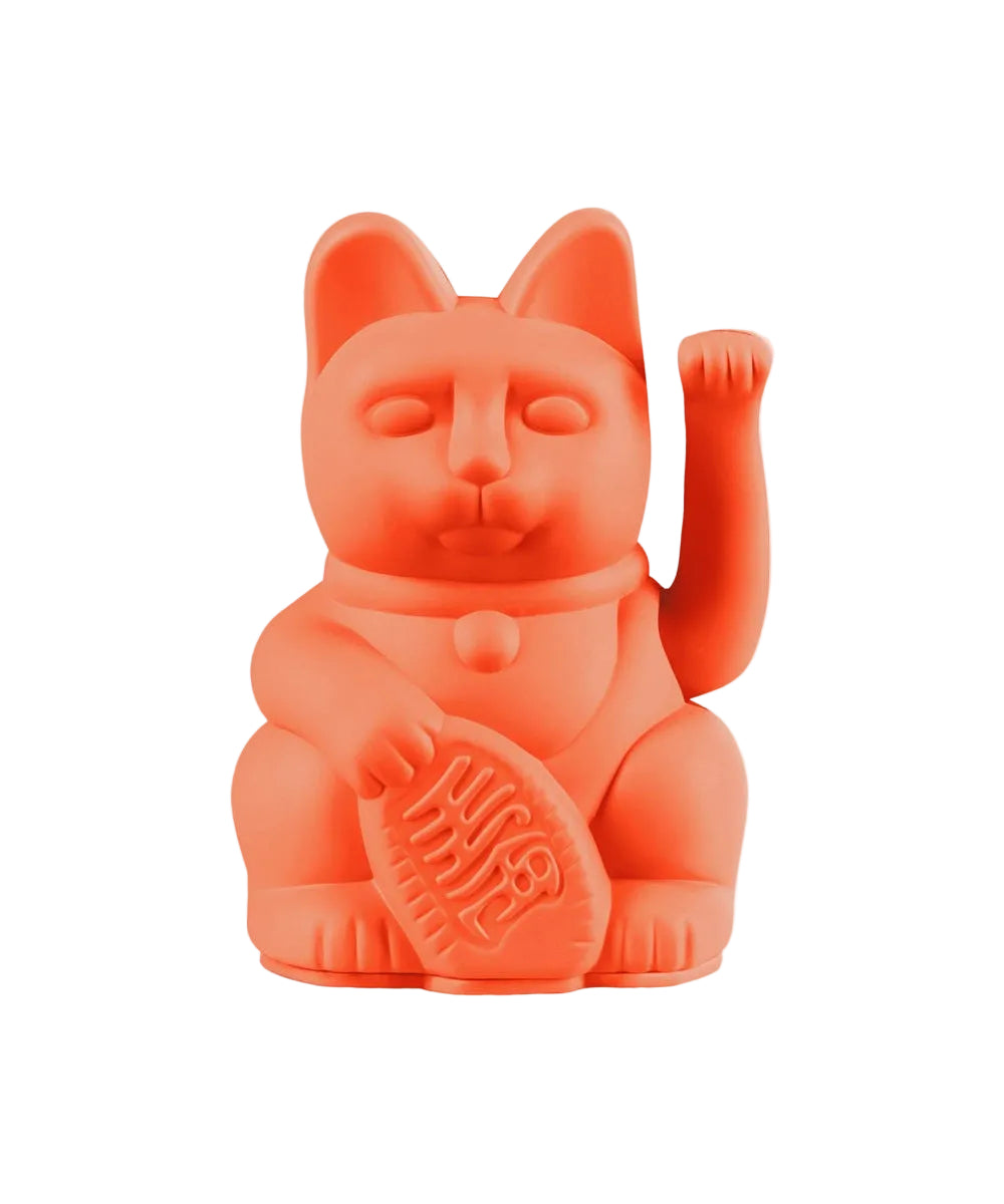 Lucky Cat mini orange fluo, Maneki Neko énergie de Donkey