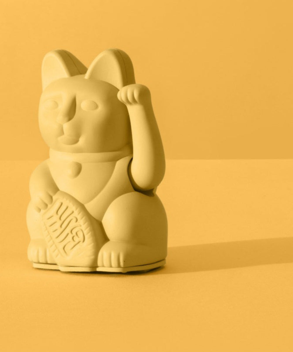Lucky Cat mini jaune, Maneki Neko prospérité de Donkey