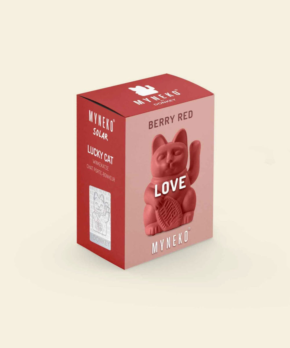 Lucky Cat solaire rouge baie, Maneki Neko amour de Donkey