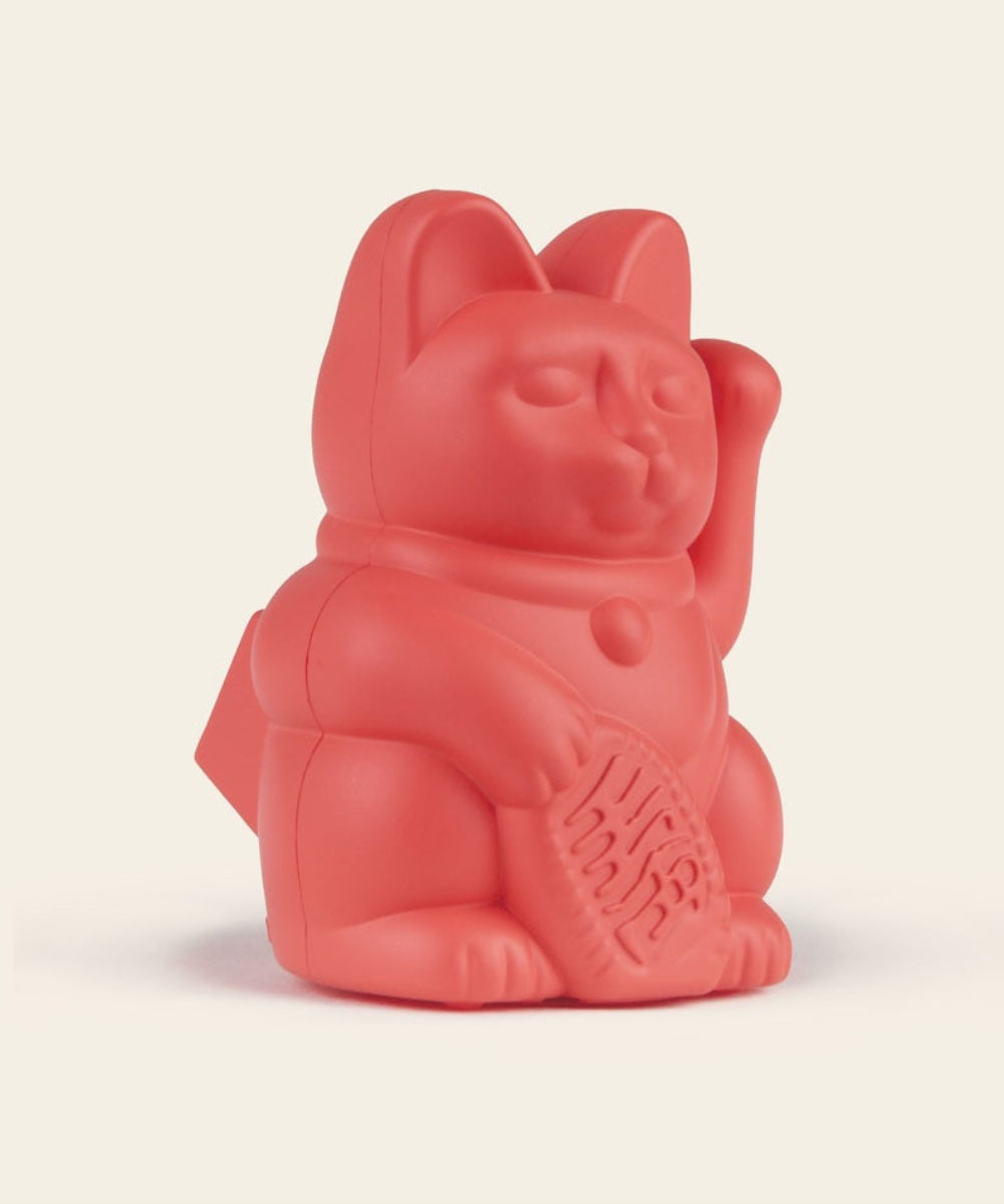 Lucky Cat solaire orange fluo, Maneki Neko énergie de Donkey