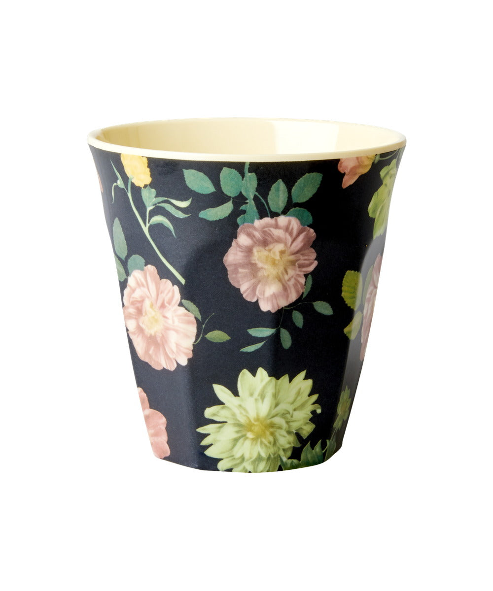 Gobelet médium en mélamine Roses anciennes - 250 ml de Rice sur fond blanc