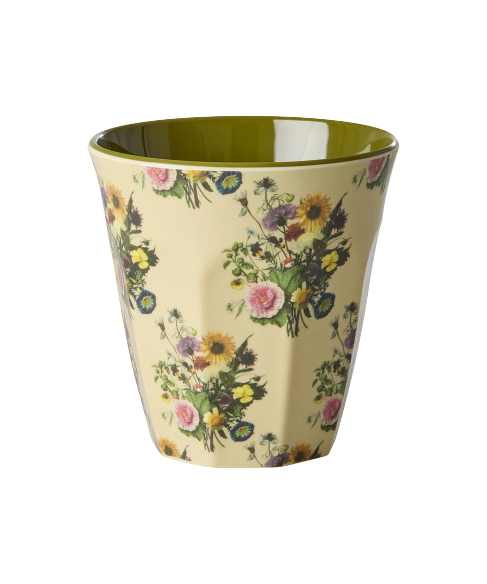 Gobelet médium en mélamine Retro Bouquet - 250 ml de Rice sur fond blanc
