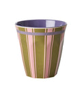 Gobelet médium en mélamine Stripe Delight - 250 ml de Rice sur fond blanc
