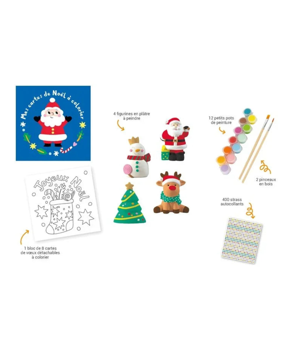 Mes jolies figurines de Noël à peindre de la marque 1 2 3 Soleil, sur fond blanc