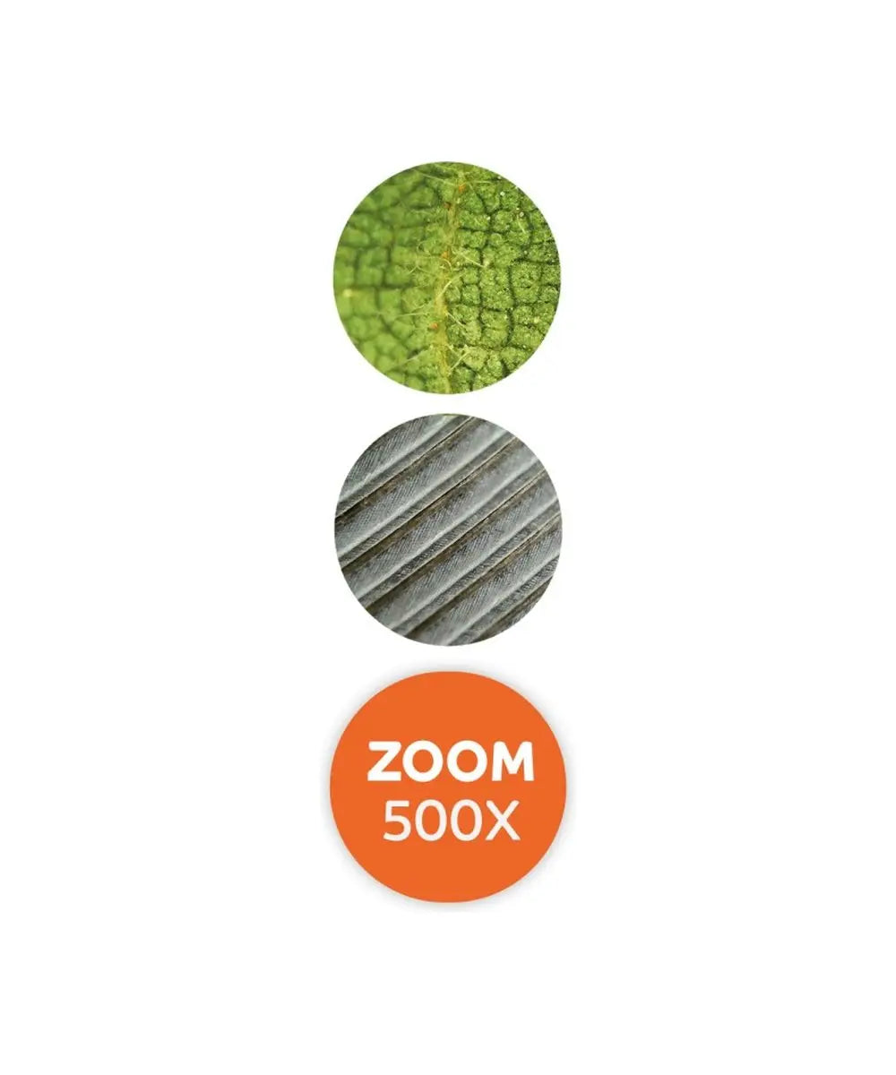Microscope loupe vidéo Buki détail produit sur fond clair