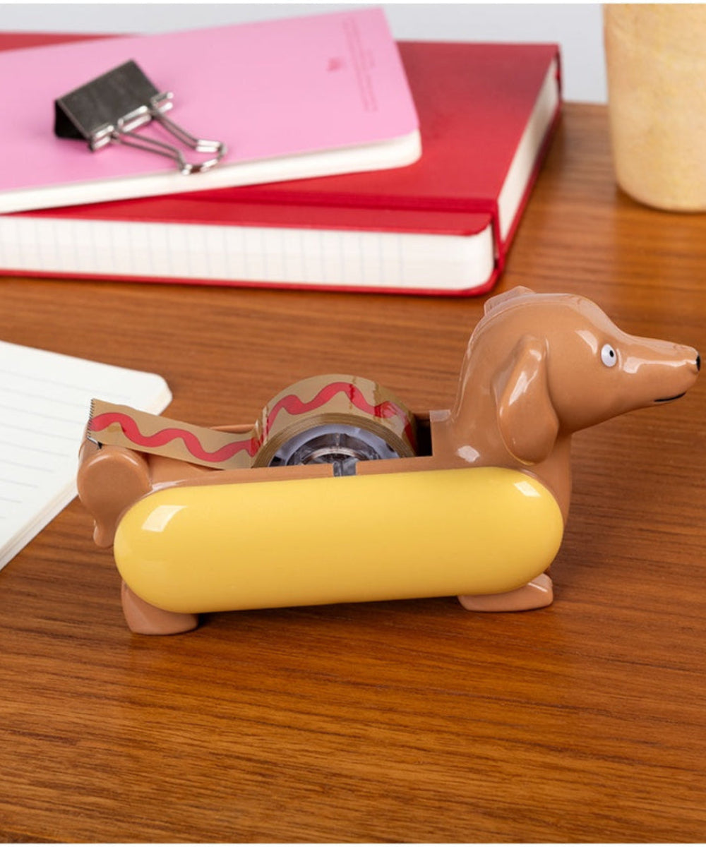 Mini dérouleur de scotch Hot Dog de la marque Rex London, fourniture de bureau sur fond clair