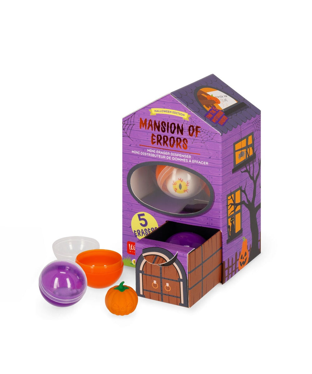 Mini distributeur de gommes Halloween mansion of errors Legami avec petites gommes fantaisie.