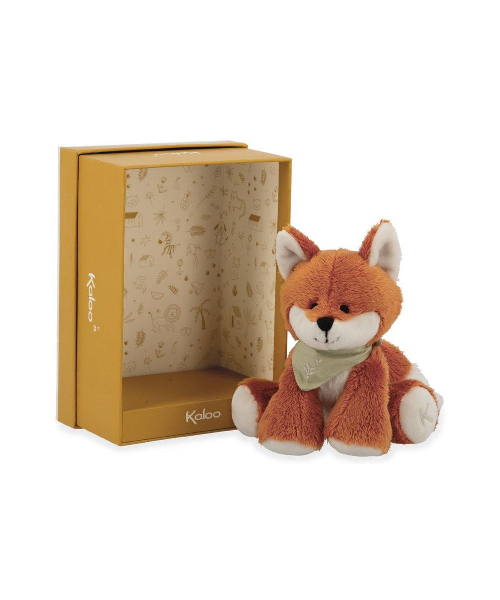 Mini peluche Renard Paprika 13 cm de la marque Kaloo, sur fond blanc