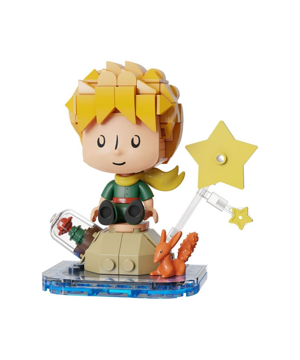 Mini Petit Prince à construire avec son renard et sa rose sur fond blanc
