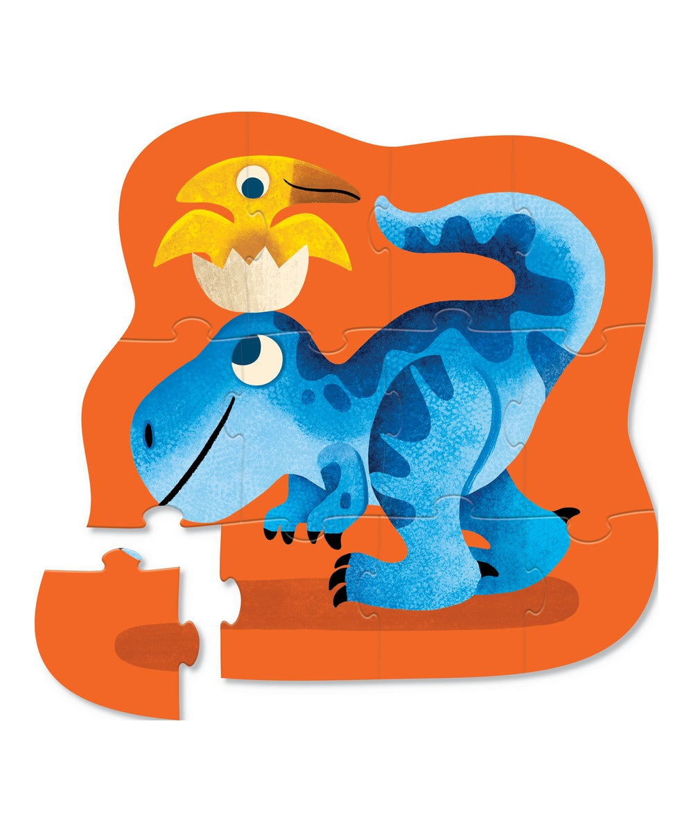 Illustration assemblée du mini puzzle 12 pièces amis dinosaures Crocodile Creek