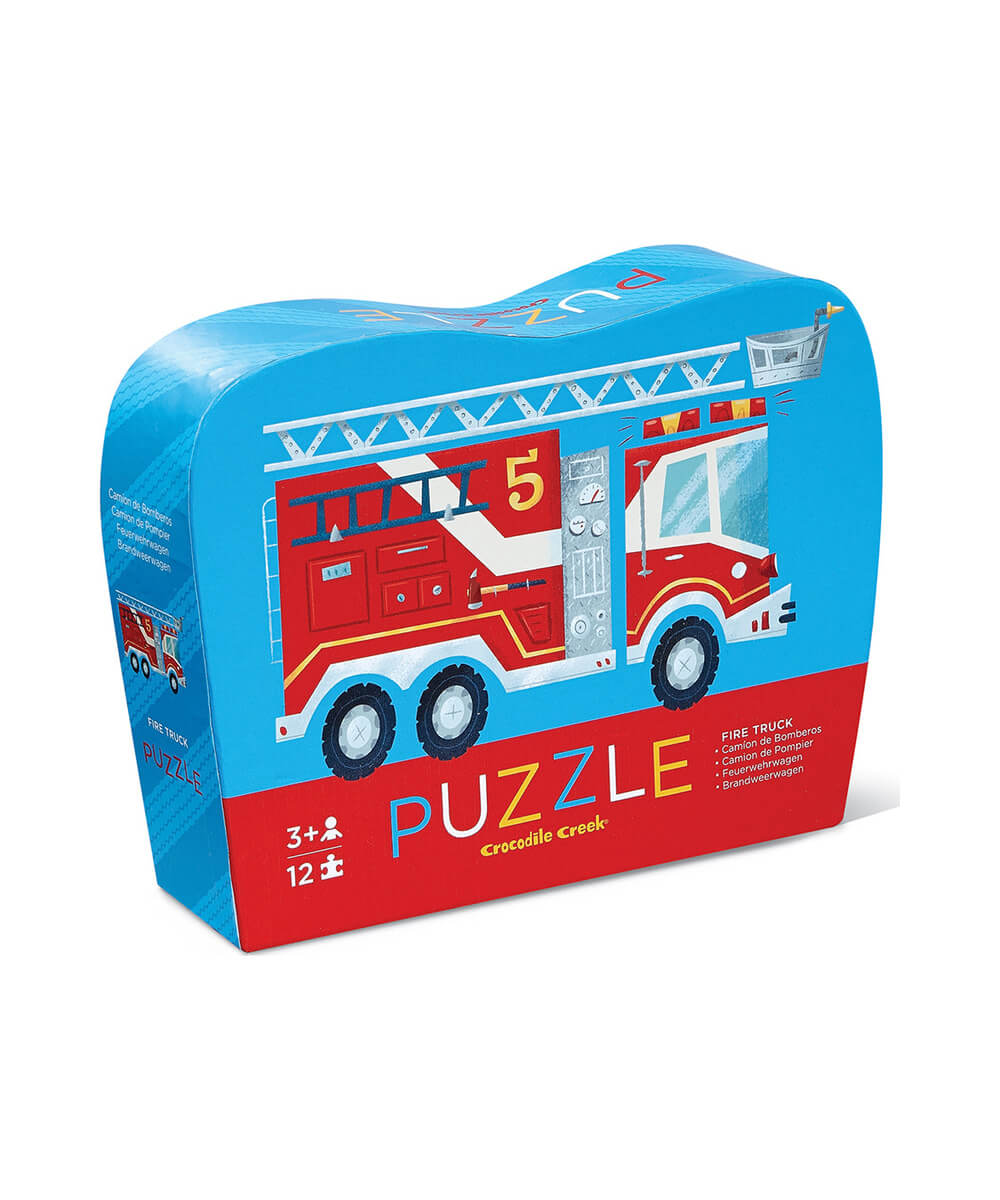 Mini puzzle 12 pièces Camion de pompiers de Crocodile Creek, sur fond blanc